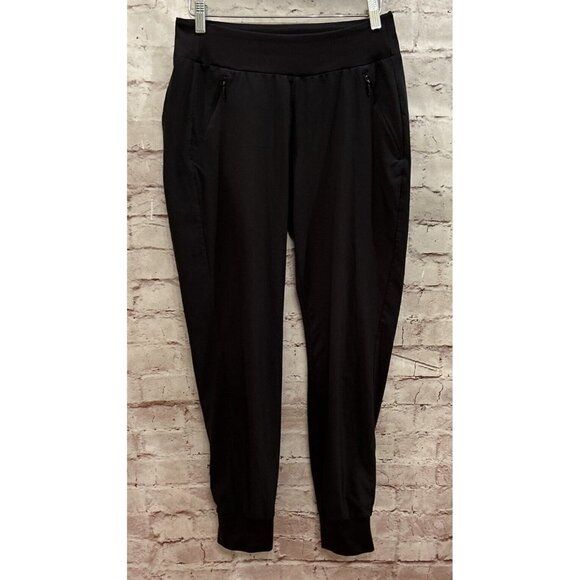 Athleta Black Soho Jogger Pant Pockets Ankle Size 4 Style 76253 - Picture 1 of 4